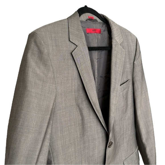 HUGO BOSS Aamon Hago Sport Coat Blazer Jacket Gray Wool Mohair Career, Size 36S - Picture 4 of 13